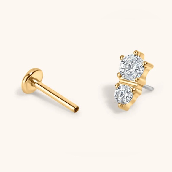 Madison Miru Gaia Gold Flat Back Nap Earrings NIB - Picture 2 of 5